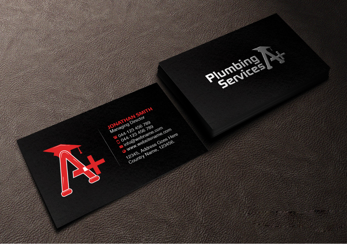 Business Card Design by Creations Box 2015 for plumbing services A+ | Design #18845423
