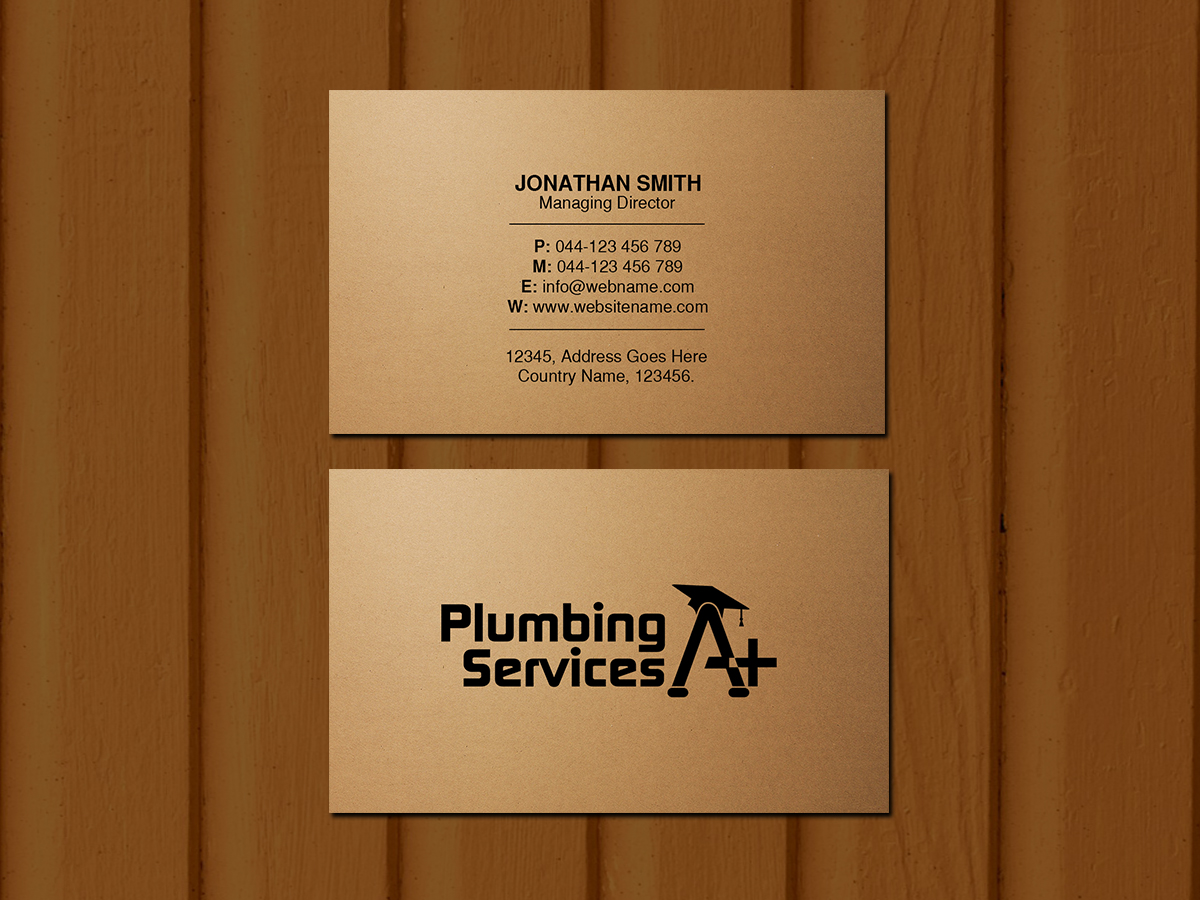 Business Card Design by Creations Box 2015 for plumbing services A+ | Design #18845424