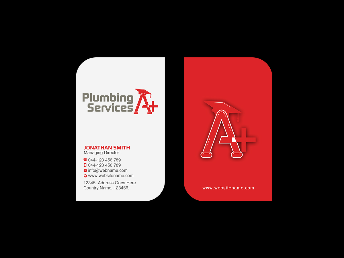 Business Card Design by Creations Box 2015 for plumbing services A+ | Design #18845438