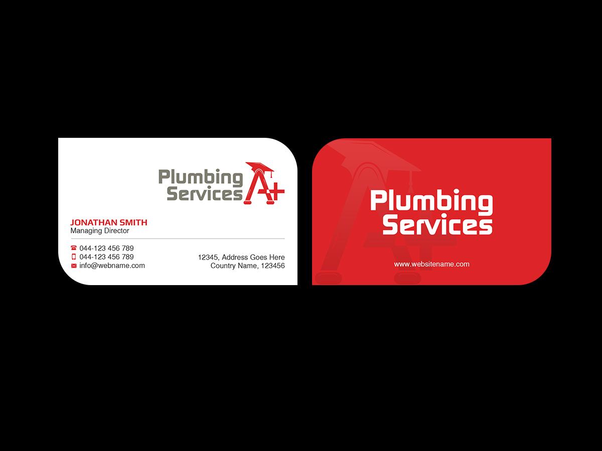 Business Card Design by Creations Box 2015 for plumbing services A+ | Design #18845439
