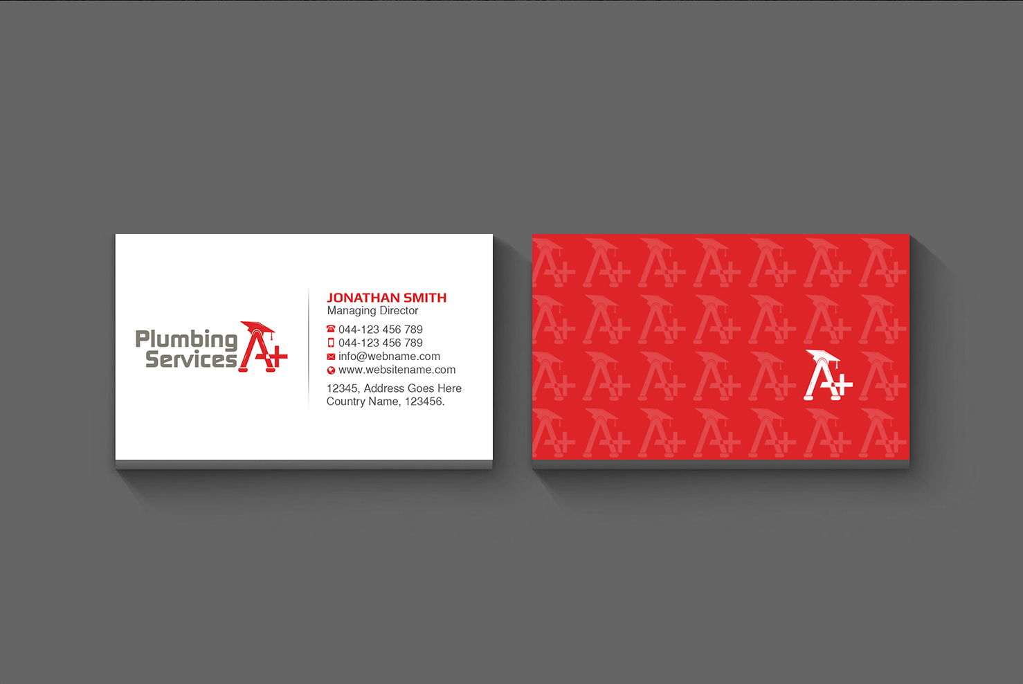 Business Card Design by Creations Box 2015 for plumbing services A+ | Design #18845447