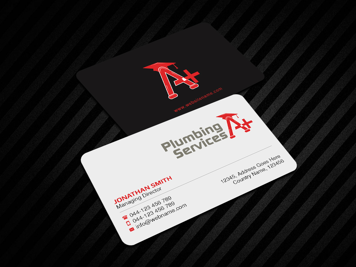 Business Card Design by Creations Box 2015 for plumbing services A+ | Design #18845448