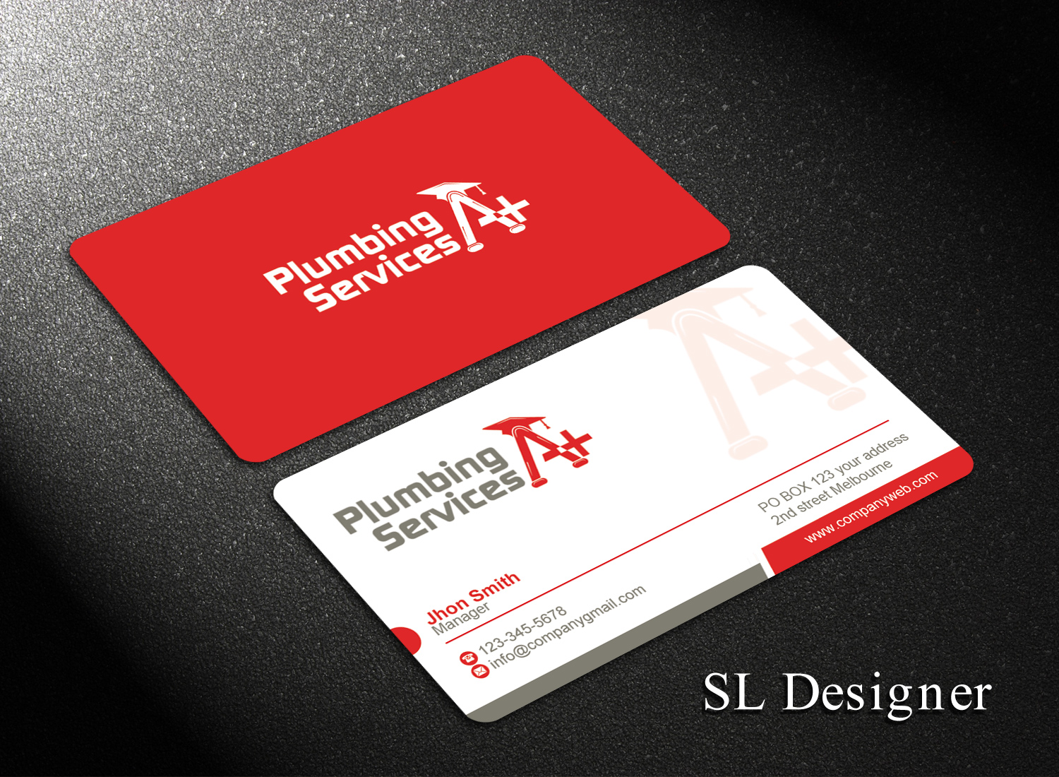 Business Card Design by SL Designer for plumbing services A+ | Design #18840600