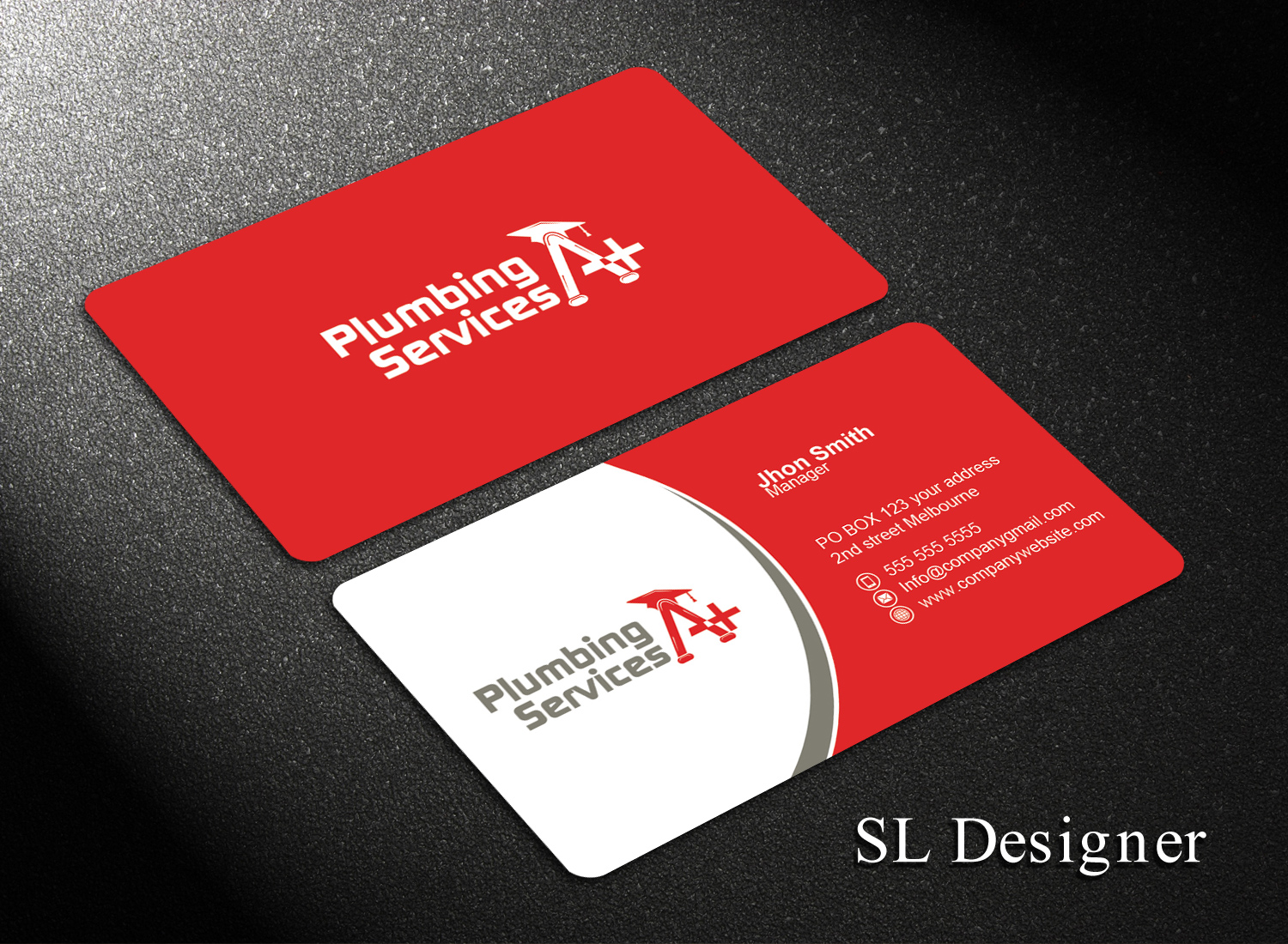 Business Card Design by SL Designer for plumbing services A+ | Design #18840613