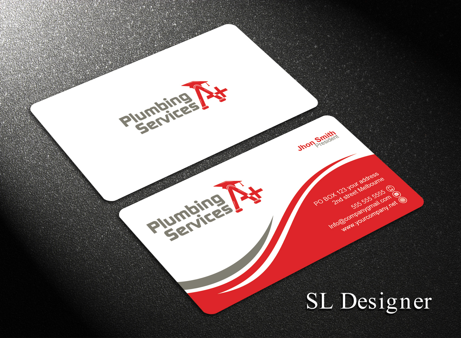 Business Card Design by SL Designer for plumbing services A+ | Design #18840614