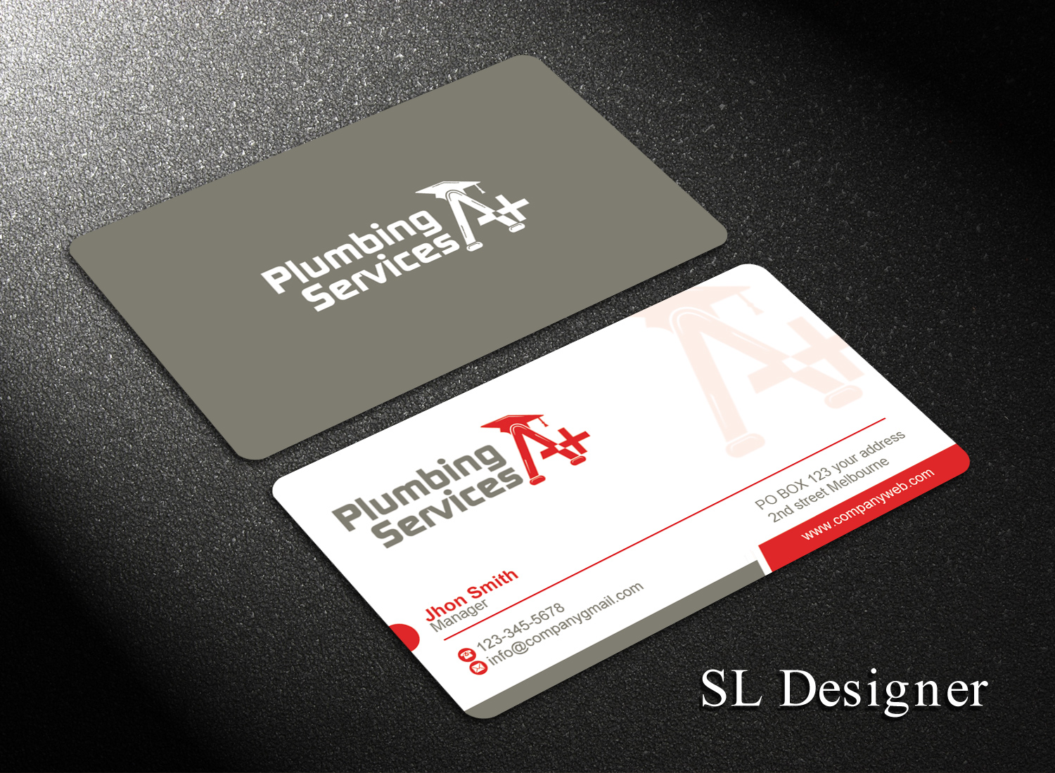 Business Card Design by SL Designer for plumbing services A+ | Design #18840638