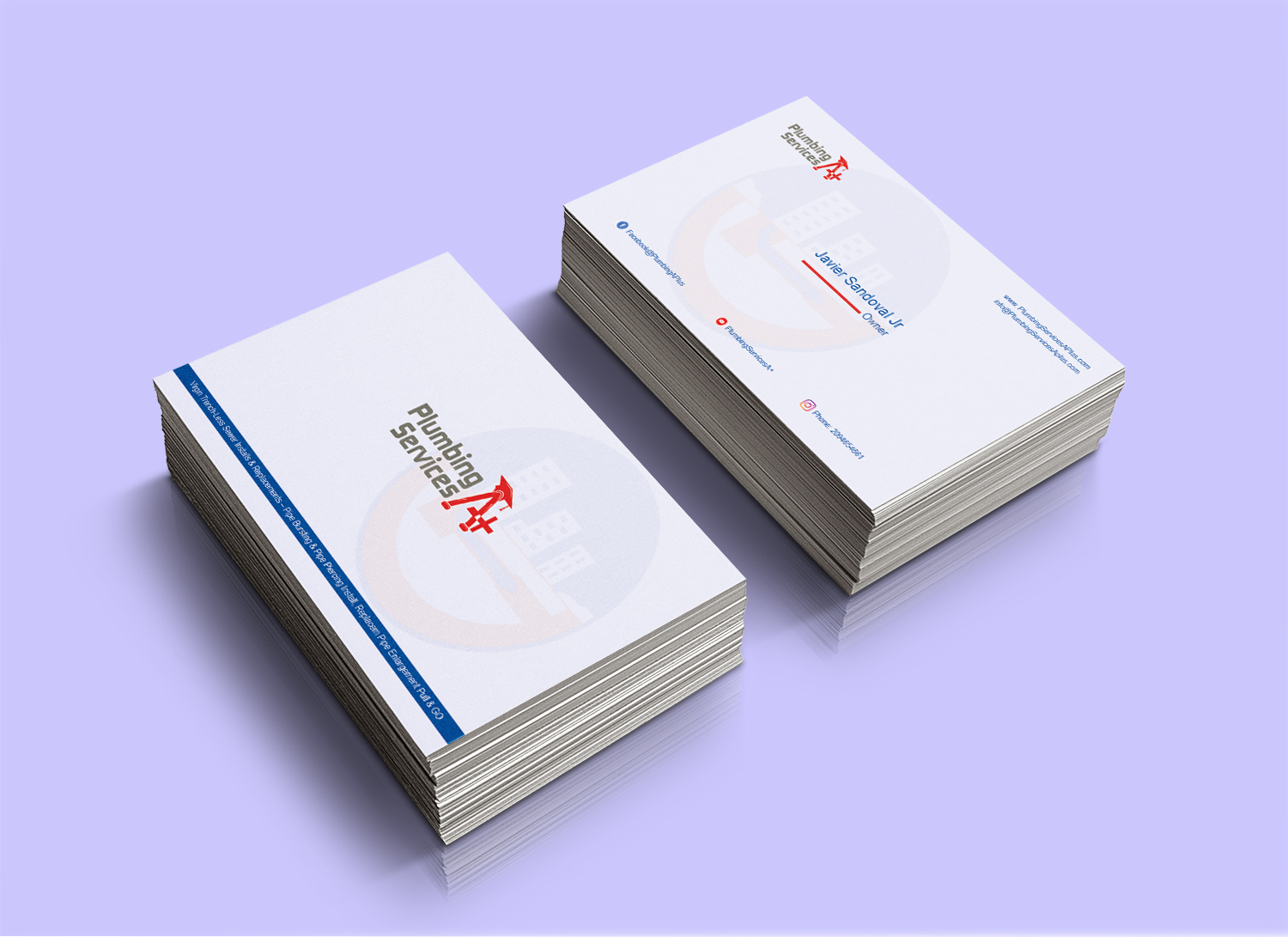 Business Card Design by Hossain M. Rezwan for plumbing services A+ | Design #18847716