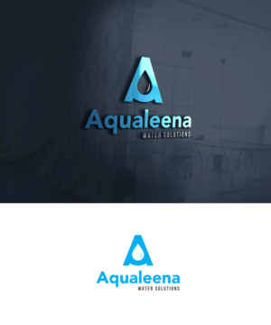 Symbol with company name Aqualeena with the tagline Water Solutions | Logo Design by Locke+