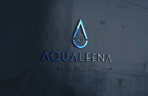 Symbol with company name Aqualeena with the tagline Water Solutions | Logo Design by GLDesigns
