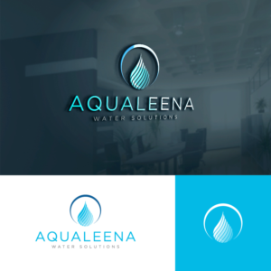 Symbol with company name Aqualeena with the tagline Water Solutions | Logo Design by sushsharma99