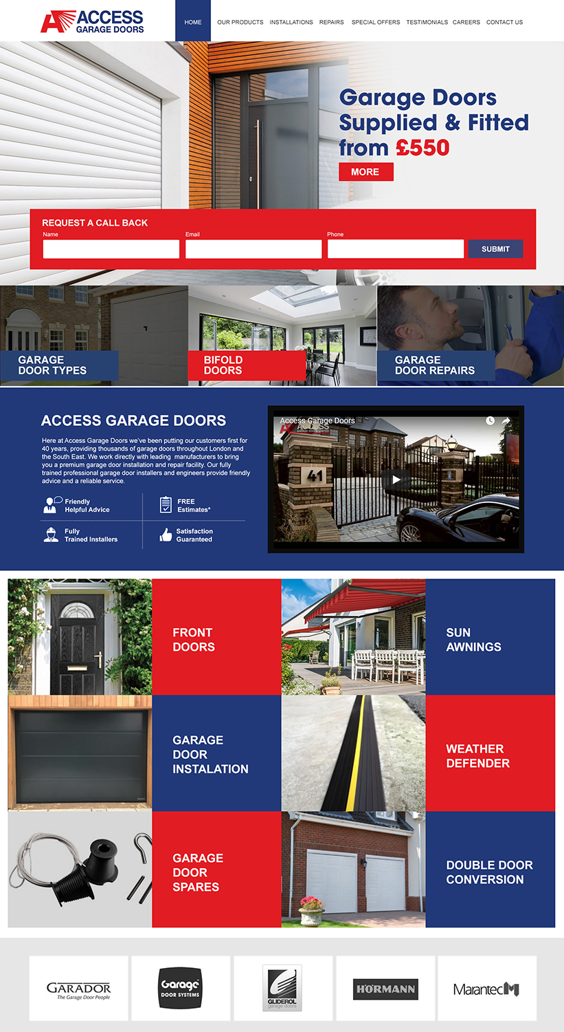 Wordpress Design by ColorDrops for Access Garage Doors Ltd | Design #18942754