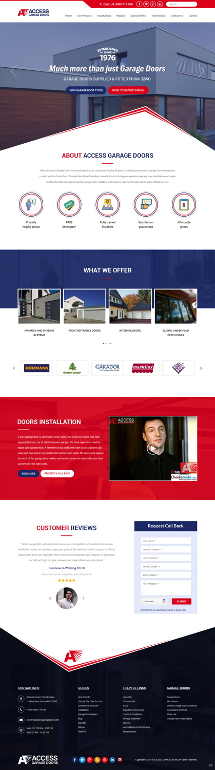 Diseño Wordpress por pb para Access Garage Doors Ltd | Diseño #18856582