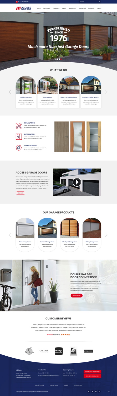 Wordpress Design by pb for Access Garage Doors Ltd | Design #18856583