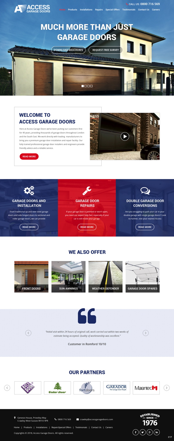 Wordpress Design by pb for Access Garage Doors Ltd | Design #18856585