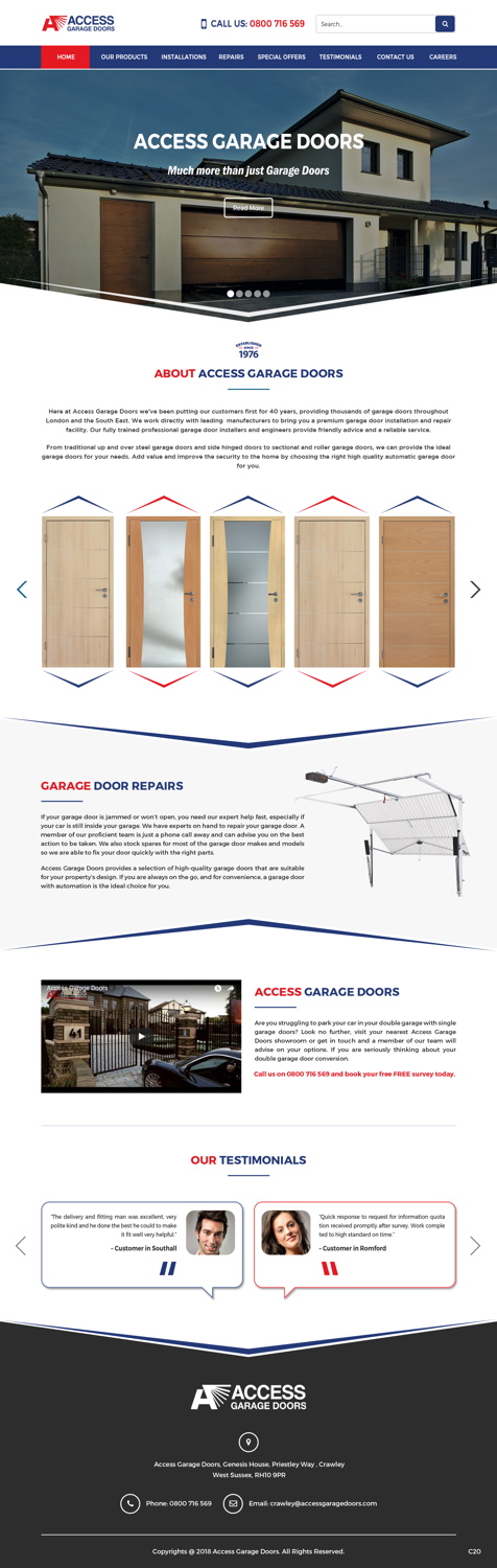 Diseño Wordpress por pb para Access Garage Doors Ltd | Diseño #18856586