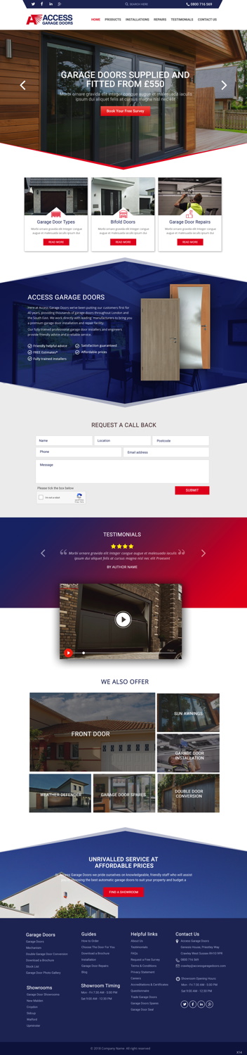 Diseño Wordpress por pb para Access Garage Doors Ltd | Diseño #18856594
