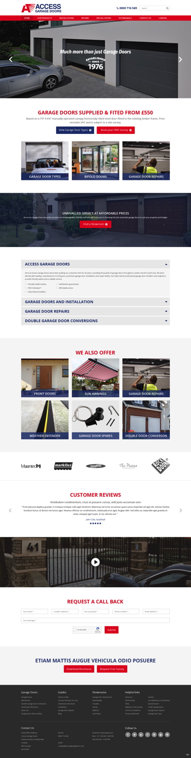 Diseño Wordpress por pb para Access Garage Doors Ltd | Diseño #18856595
