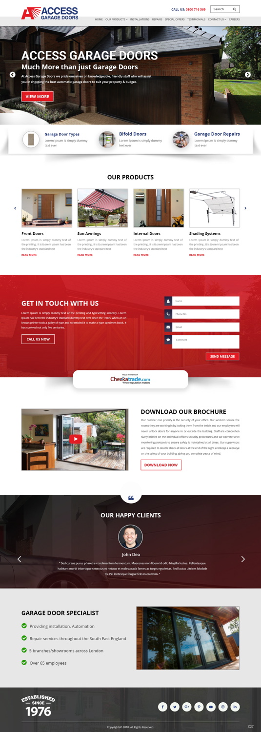 Diseño Wordpress por pb para Access Garage Doors Ltd | Diseño #18867778