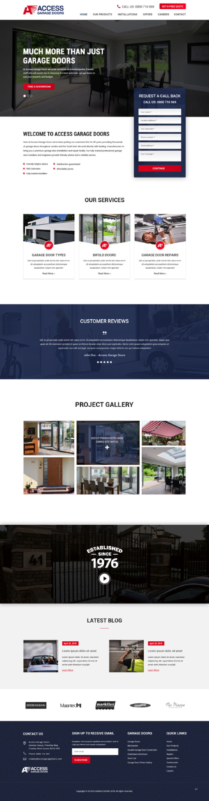 Diseño Wordpress por pb para Access Garage Doors Ltd | Diseño: #18867779