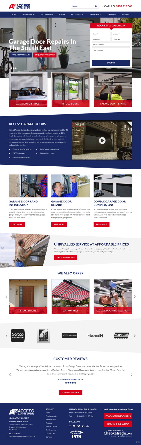 Diseño Wordpress por pb para Access Garage Doors Ltd | Diseño #18867780