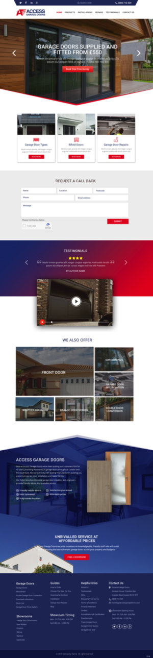 Diseño Wordpress por pb para Access Garage Doors Ltd | Diseño: #18883579