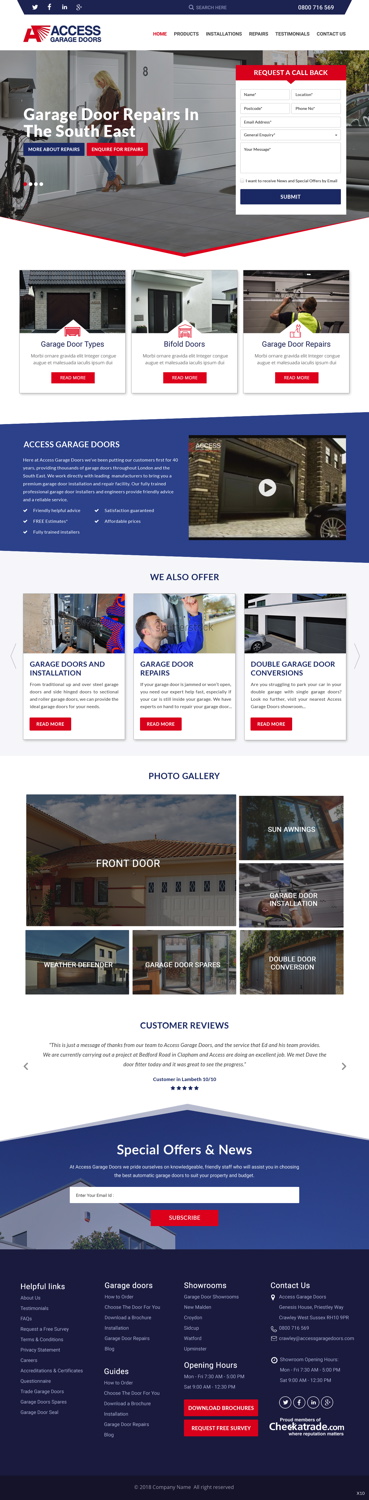 Diseño Wordpress por pb para Access Garage Doors Ltd | Diseño #18944781