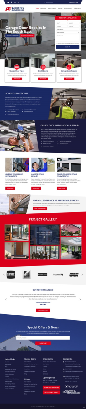 Diseño Wordpress por pb para Access Garage Doors Ltd | Diseño: #18960776