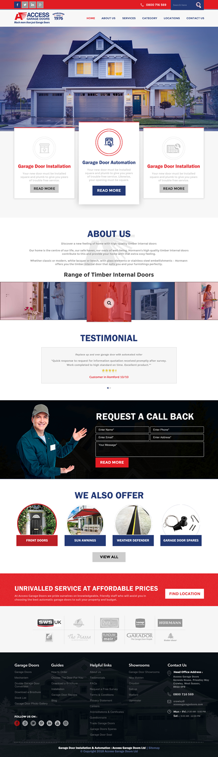 Wordpress Design by rightway for Access Garage Doors Ltd | Design #18856243
