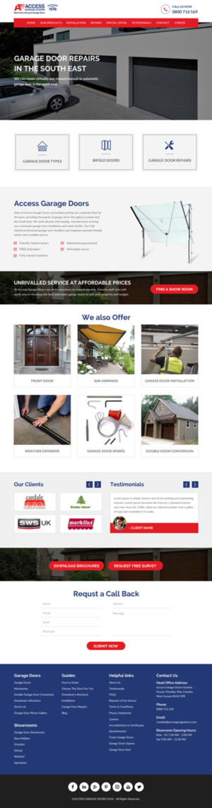 Diseño Wordpress por rightway para Access Garage Doors Ltd | Diseño: #18856247