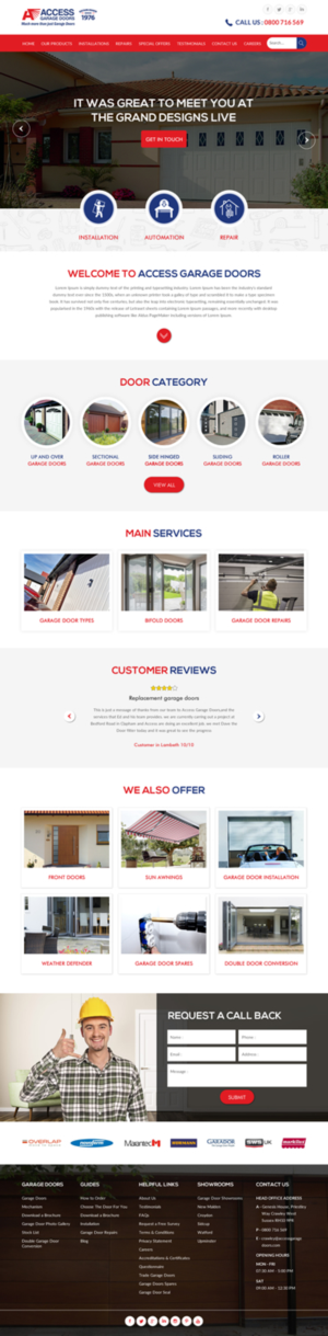 Diseño Wordpress por rightway para Access Garage Doors Ltd | Diseño: #18856248