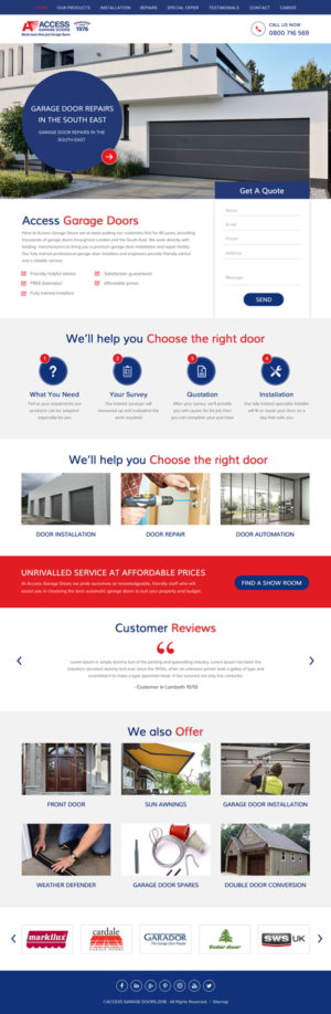 Diseño Wordpress por rightway para Access Garage Doors Ltd | Diseño: #18856258