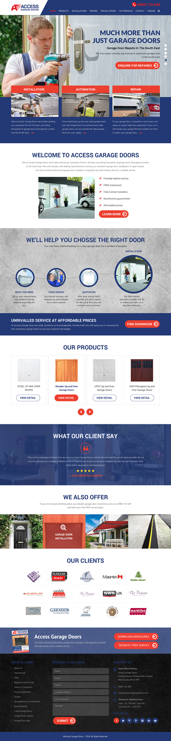 Diseño Wordpress por rightway para Access Garage Doors Ltd | Diseño #18856259