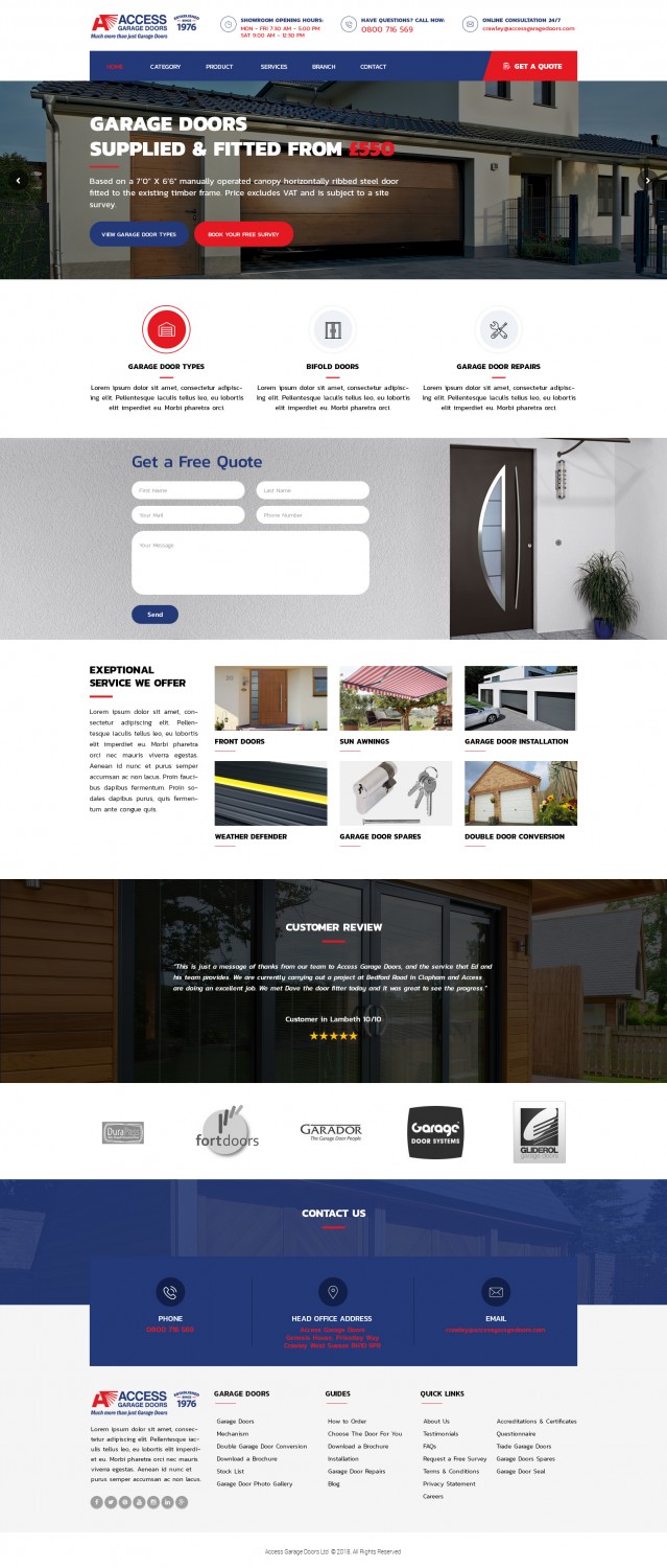 Wordpress Design by Senthil Kumaar V for Access Garage Doors Ltd | Design #18847892