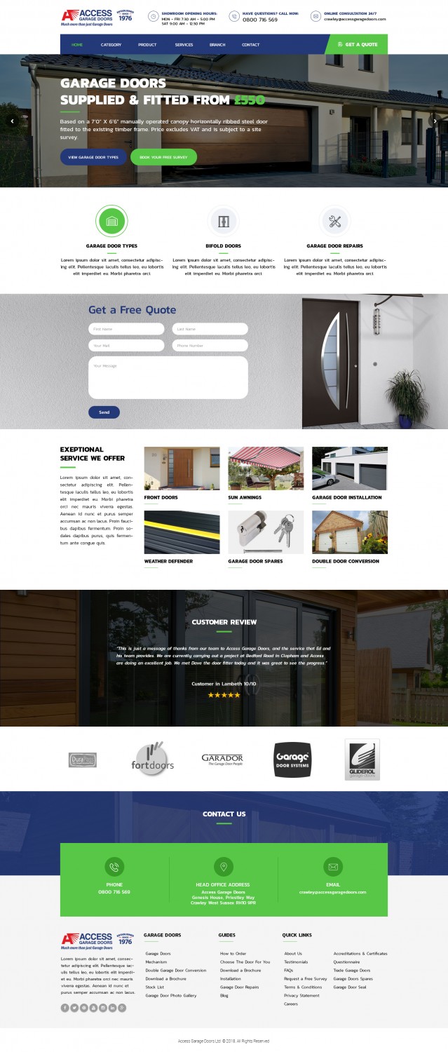 Wordpress Design by Senthil Kumaar V for Access Garage Doors Ltd | Design #18857046