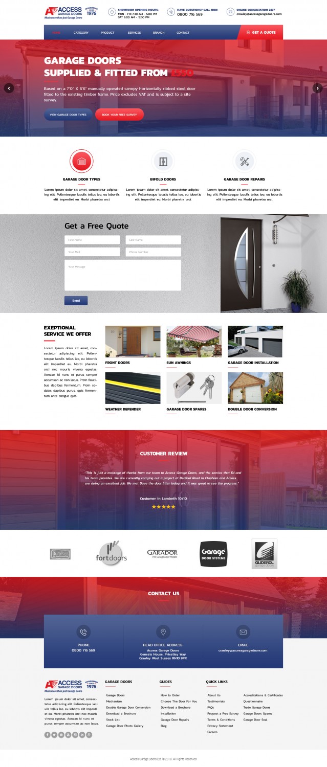 WordPress-Design von Senthil Kumaar V für Access Garage Doors Ltd | Design #18867416