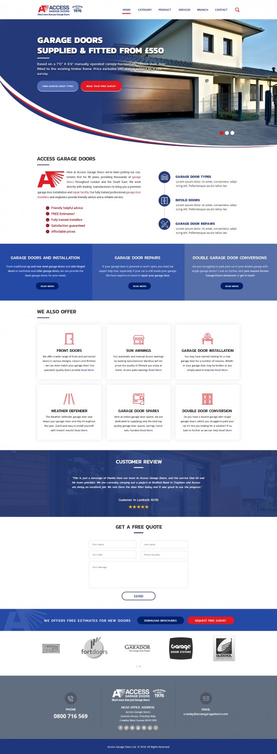 Wordpress Design by Senthil Kumaar V for Access Garage Doors Ltd | Design #18888772