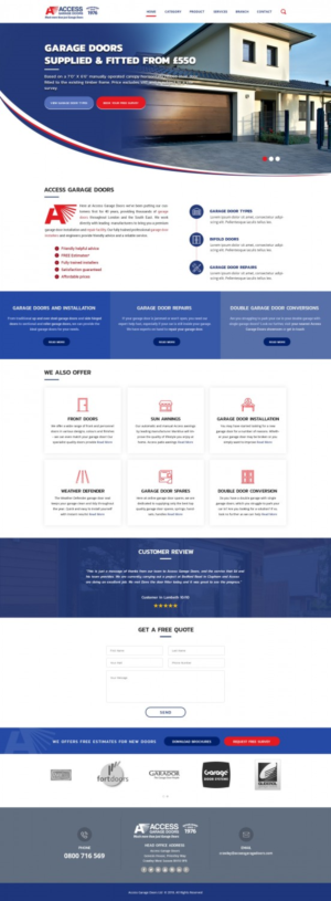 Diseño Wordpress por Senthil Kumaar V para Access Garage Doors Ltd | Diseño: #18888772