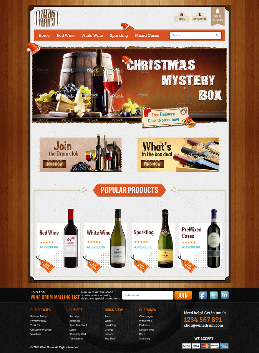 Web Design par Mayank Patel pour Wine Drum | Design #2859318