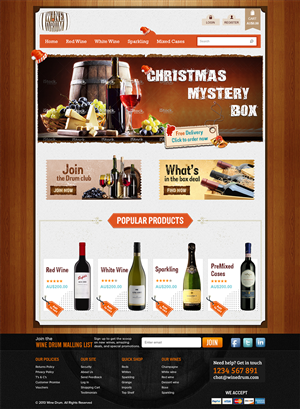 Wine Drum website design elements | Web-Design von Mayank Patel