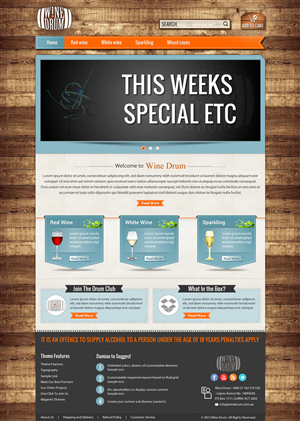 Wine Drum website design elements | Web-Design von Sbss