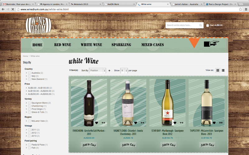Web Design par  Hypnotist pour Wine Drum | Design #2887327