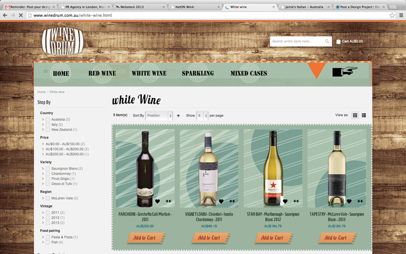 Web Design by  Hypnotist for Wine Drum | Design #2887328