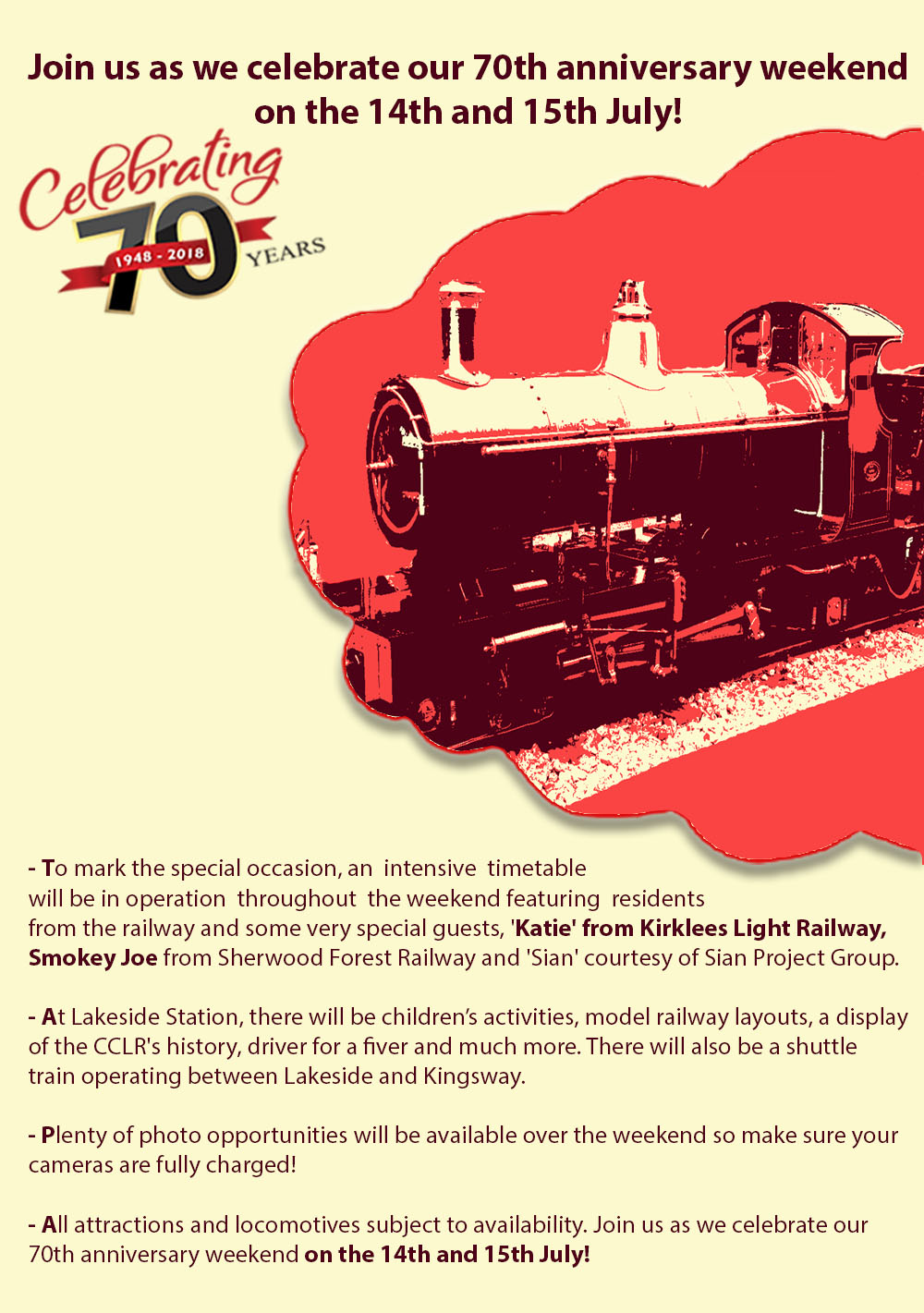 Poster Design by Sevil Axmedova for Cleethorpes Light Railway Ltd | Design #18916262