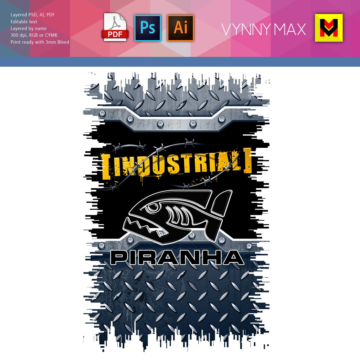 T-shirt Design by VynnyMax for Piranha | Design #18918200