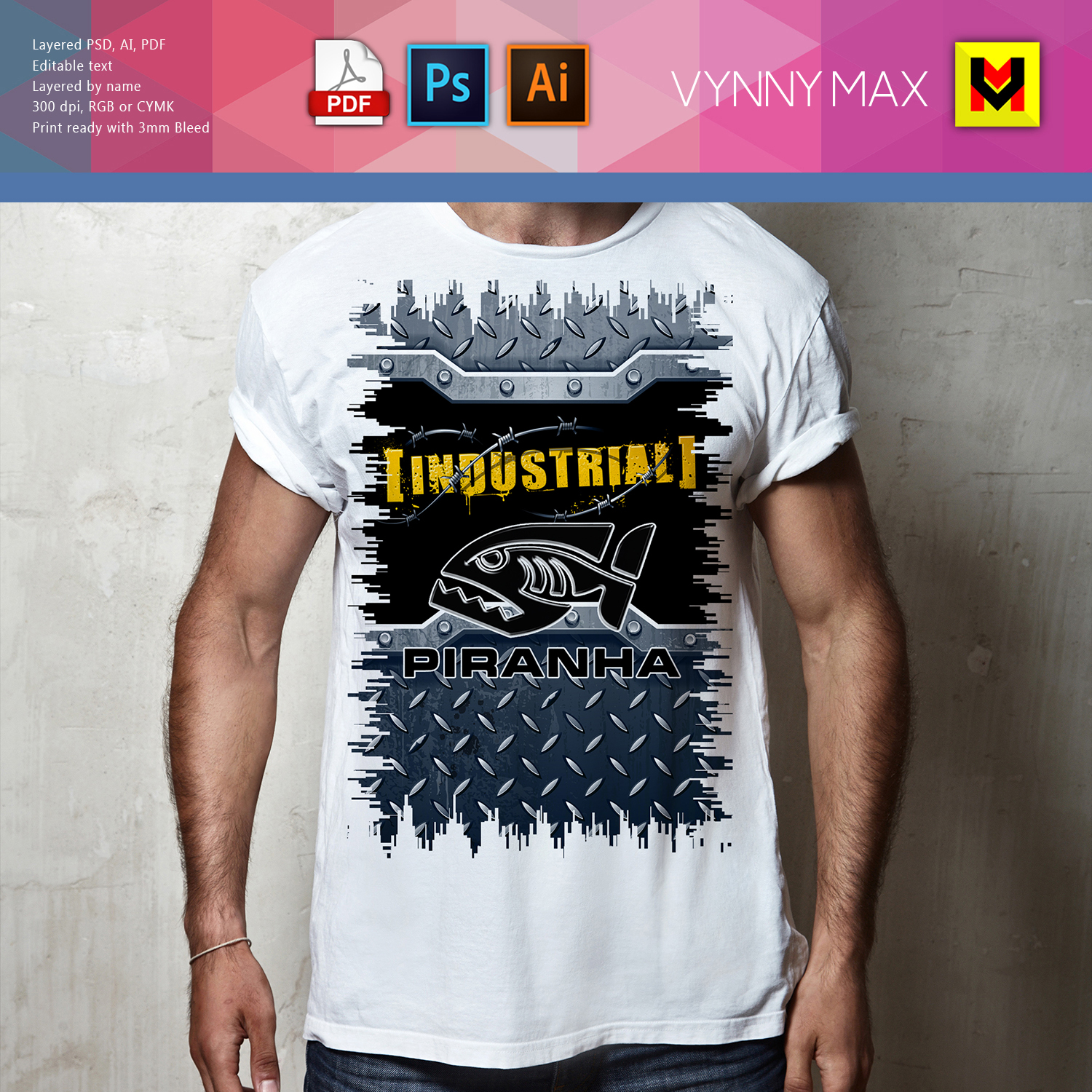 T-shirt Design by VynnyMax for Piranha | Design #18918357