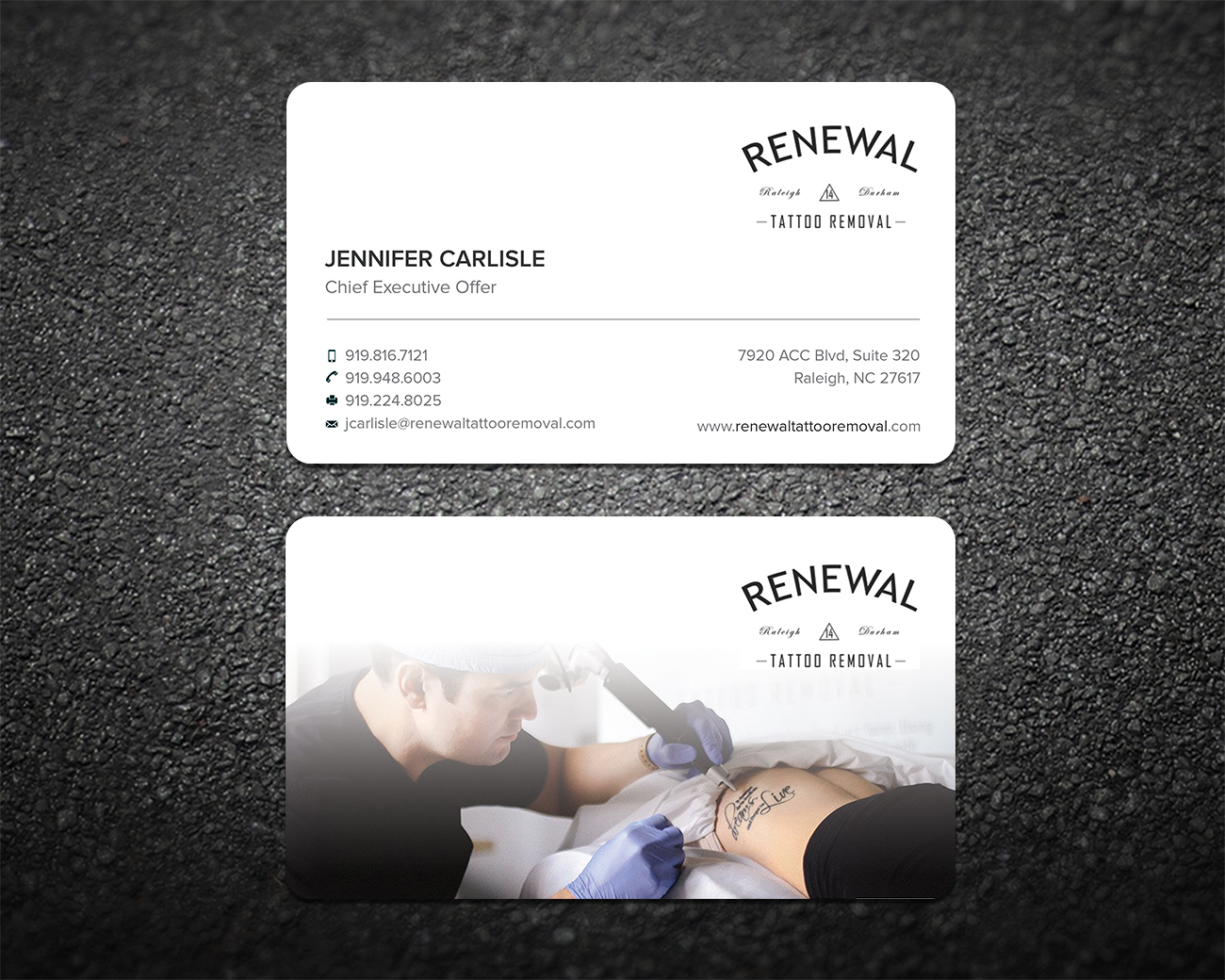 Business Card Design by Shahin Hossen for Renewal Tattoo Removal | Design #18879352