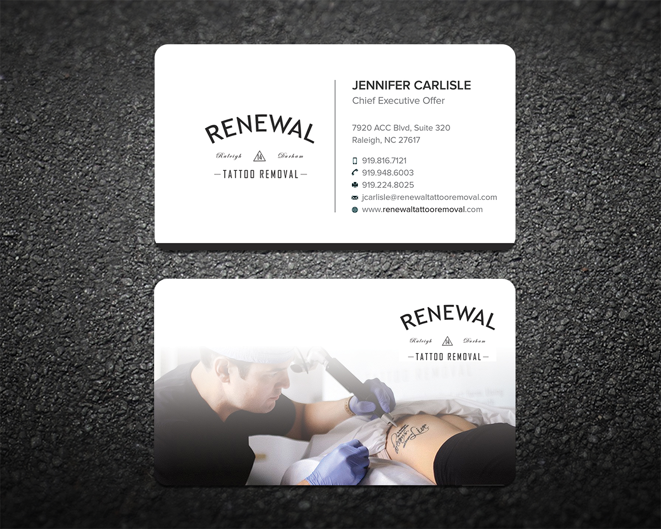 Visitenkarten-Design von Shahin Hossen für Renewal Tattoo Removal | Design #18879406
