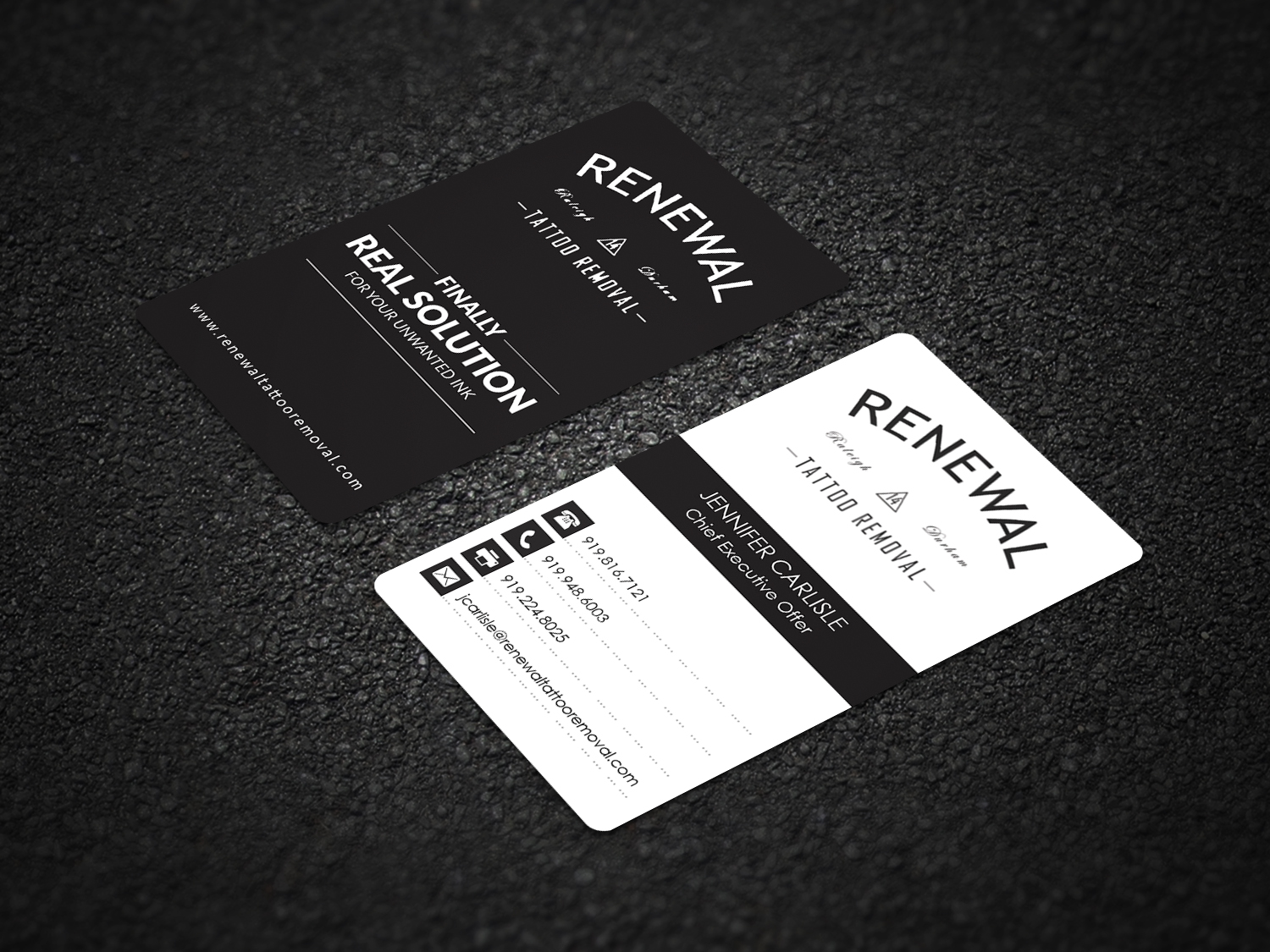 Diseño de Tarjeta de Presentación por Pointless Pixels India para Renewal Tattoo Removal | Diseño #18877591