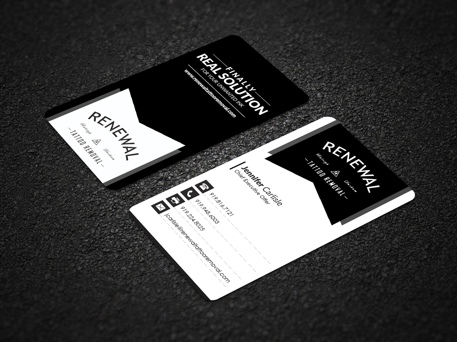 Diseño de Tarjeta de Presentación por Pointless Pixels India para Renewal Tattoo Removal | Diseño #18879004