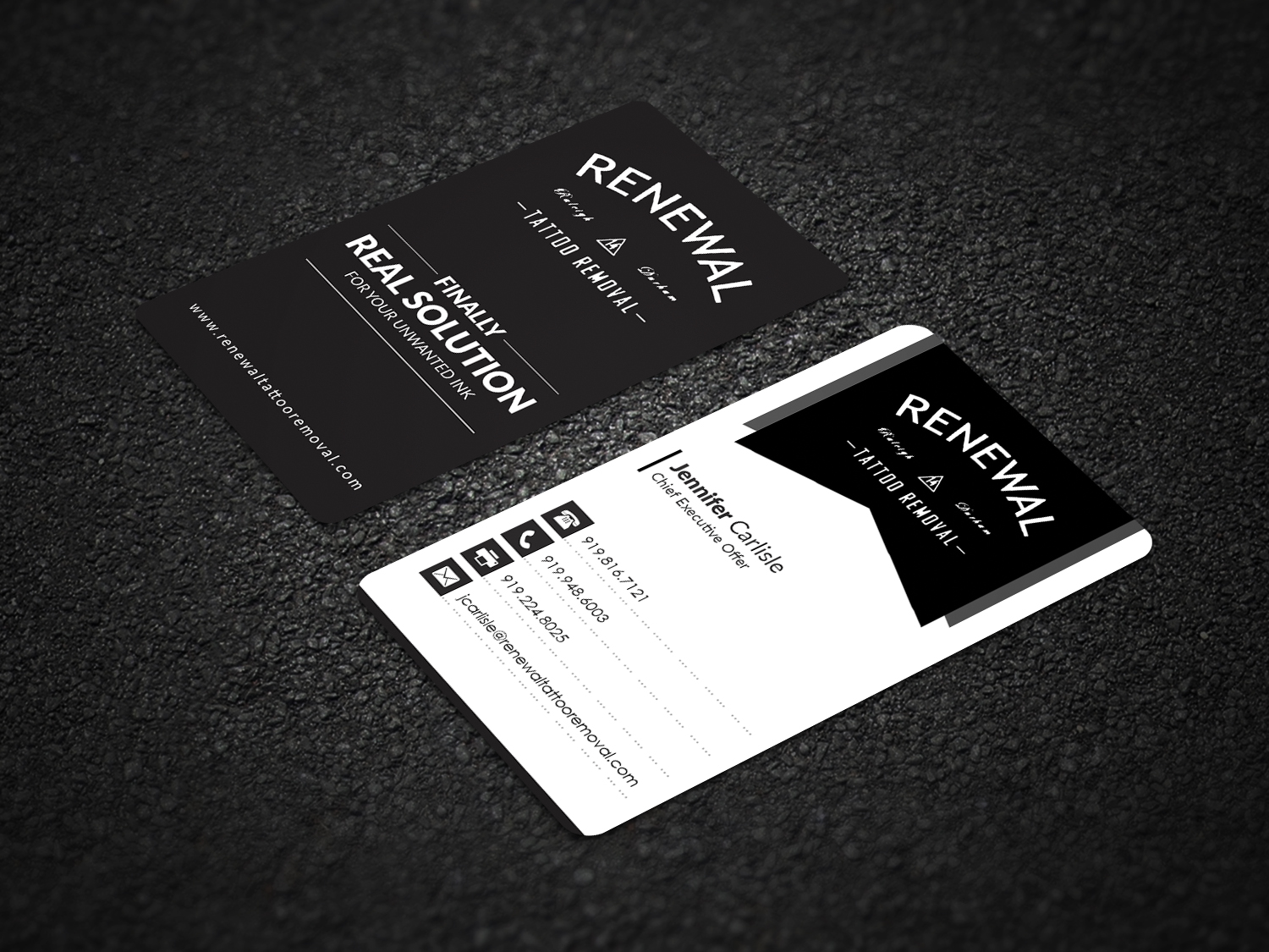 Diseño de Tarjeta de Presentación por Pointless Pixels India para Renewal Tattoo Removal | Diseño #18879029